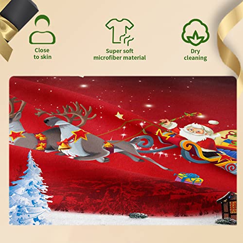 Bettbezug mit Weihnachten, Rentier, Weihnachtsmann, Schneemann, Bettbezug und Kissenbezug, Mikrofaser, für Kinder und Erwachsene (Weihnachten, Rentier, 135 x 200 cm) - Image 6