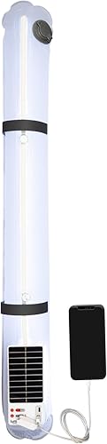 LuminAID Haz solar con cargador de teléfono, linterna inflable inastillable e impermeable con 300 lúmenes de LED brillante, perfecta para camping,