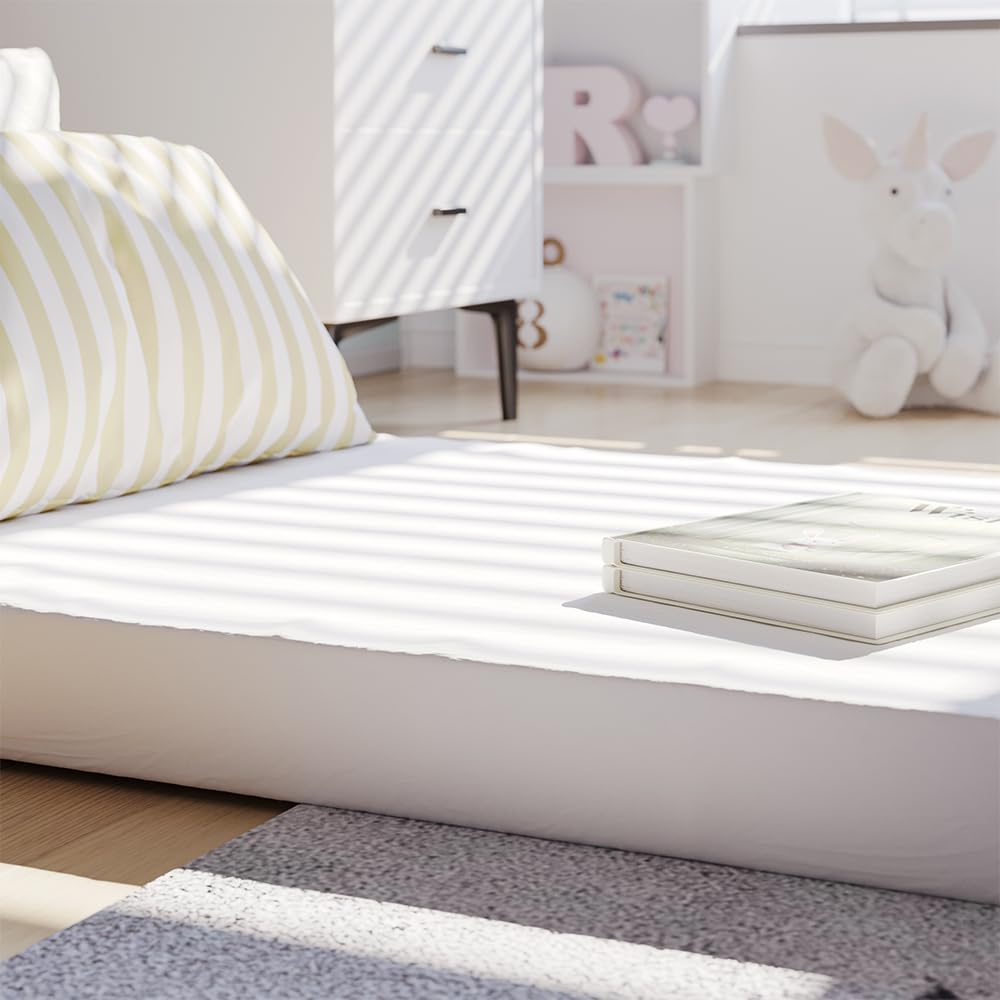 VitaliSpa Matelas pour Enfants, Blanc, 140x70cm, avec Housse Respirante et système de Housse Amovible