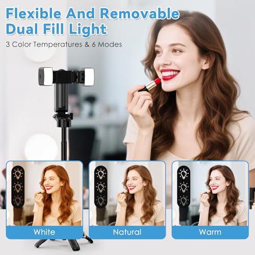 CloudValley PocketFlex Mini Tripod with Fill Light & Zoom Control, 3-in-1 Pocket Selfie Stick, [Compatible with MagSafe] Magnetic & Clamp Mount, Bluetooth Remote for iPhone/Android Vlog & Photo by CloudValley - Image 2