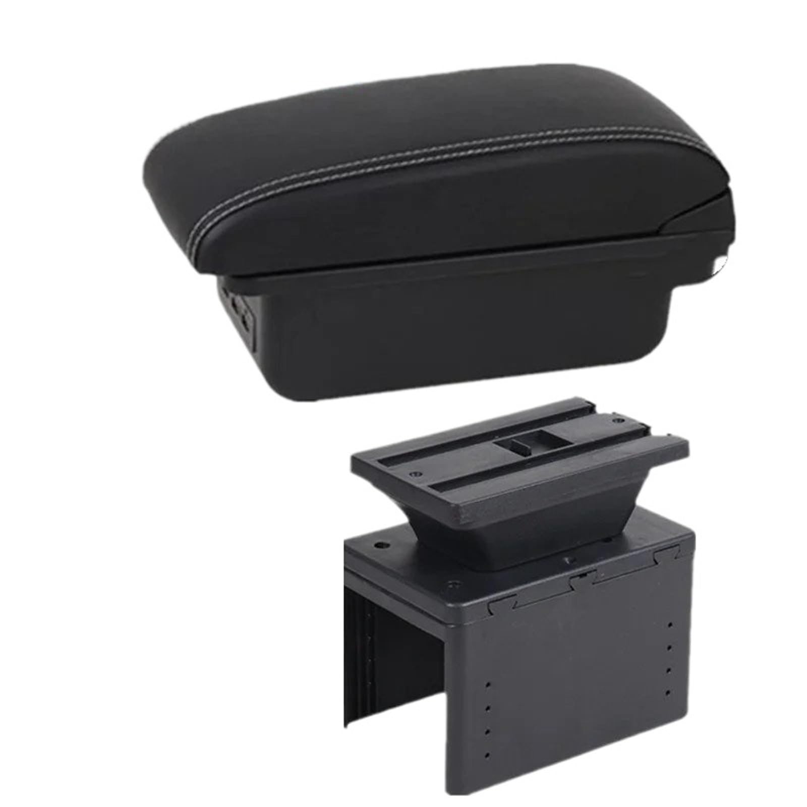 NOKRGQW Car Armrest Box For Nissan Micra K14 2020 2021 2022 2023 2024 Car Armrest Box Center Storage Interior Retrofit Parts Accessories(B3 white line 3USB)