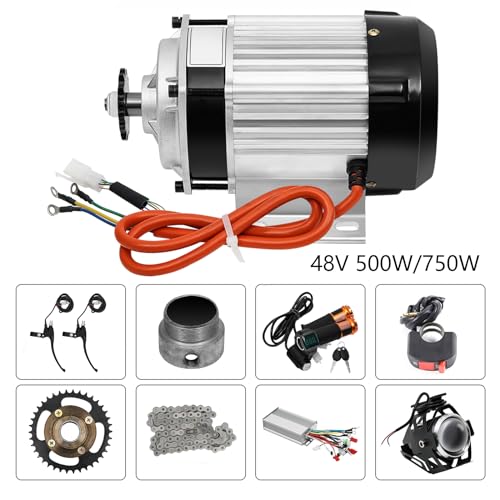 DOONARCES 750W 48V Electric Brushless Geared Motor Kit DIY E-Bike Motor Kit with Motor Controller Headlight Chain No Teeth Freewheel for E-Tricycle Electric Bicycle(No Battery) (750W 48V) - Thumbnail 4