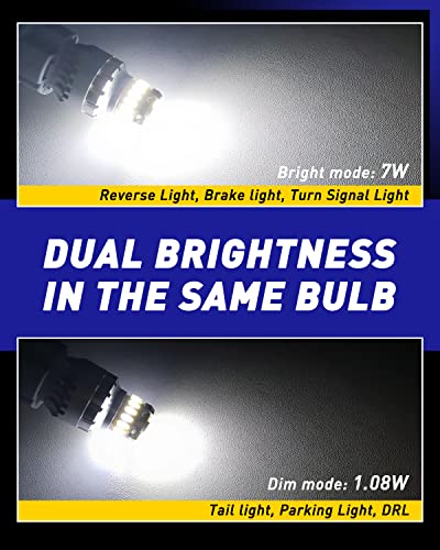 Image of AUTOONE 7440 7443 LED Bulb for Reverse Light 6000K White, 3000LM 700% Brighter 7441 7444 T20 W21W LED for Backup Light, Tail Light, Brake Light, Turn Signal Light, Parking Light, DRL, Pack of 2