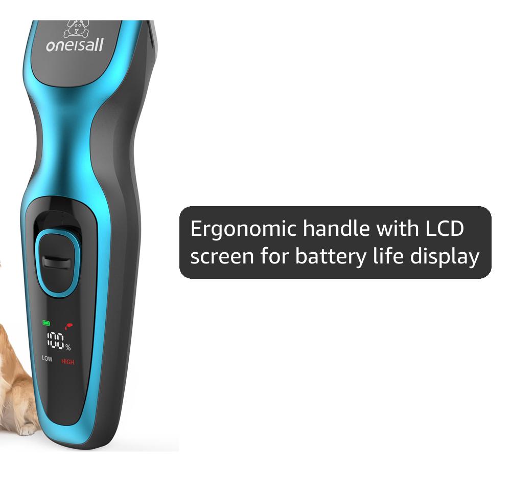 oneisall Dog Clippers for Grooming for Thick Coats with Detachable Stainless Steel Blade Cordless Rechargeable Dog Grooming Kit for Full Body DTJ001