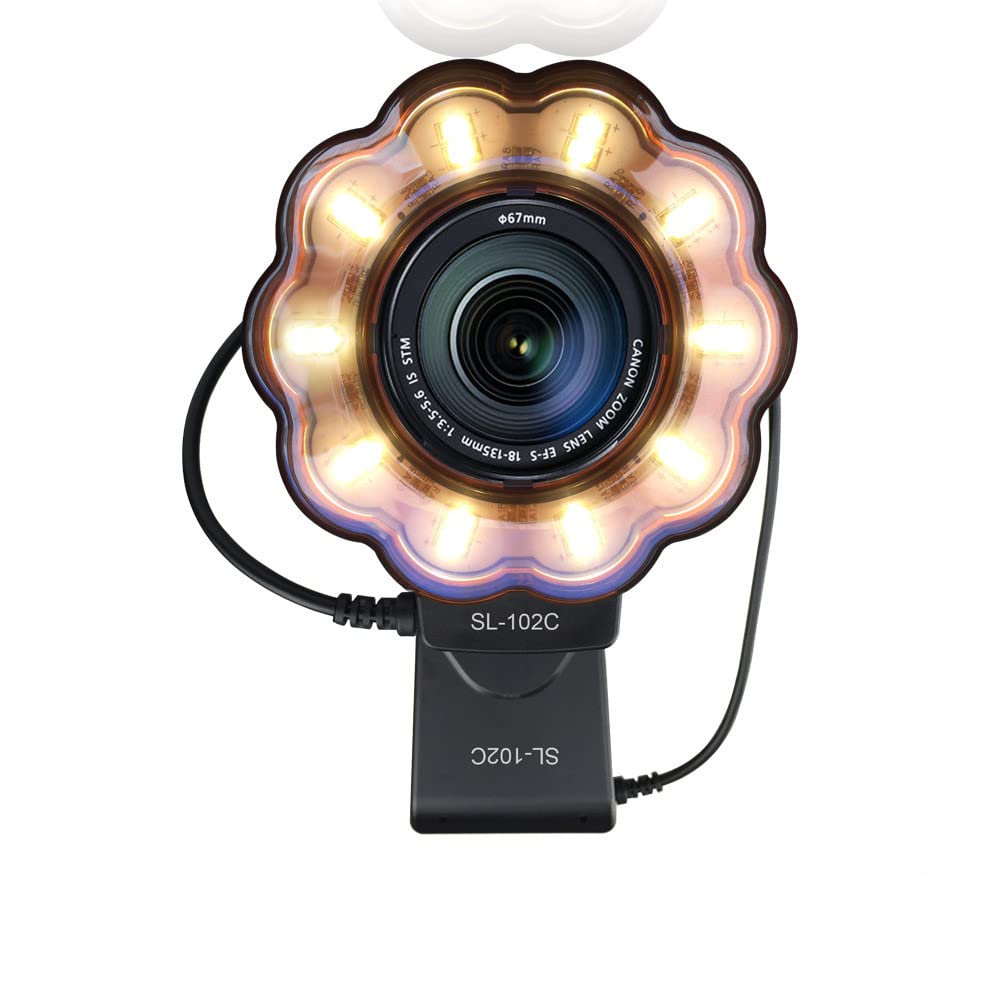 Marco Flash LED Ring compatibile con Canon, compatibile con Nikon Pentax, compatibile con fotocamere Olympus, con 8 supporti ad anello