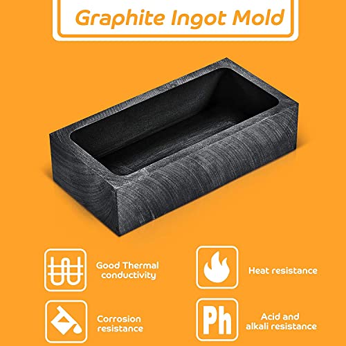 Lot De 2 Moules à Lingots En Graphite 1 Kg - Pour Fondre Or, Argent, Cuivre, Aluminium