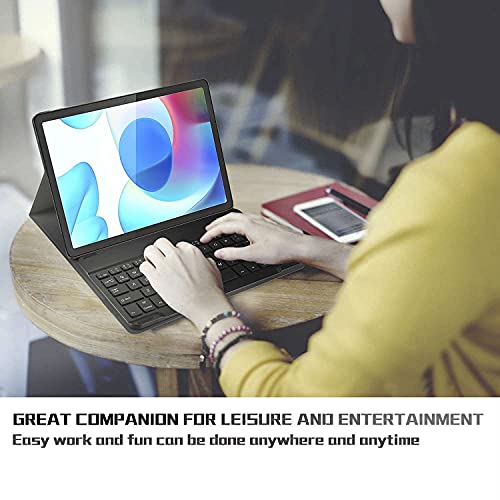 Image of HOM 3 Fold Wireless Bluetooth Keyboard Stand with Detachable Tablet Cover Case for Realme Pad 10.4 inch