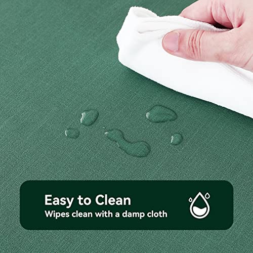 Image of Romanstile Christmas 100% Waterproof PVC Tablecloth, Rectangle Oil Spill Proof Stain Resistant Vinyl Table Cloth, Wipe Clean Plastic Table Covers for Kitchen /Dining /Parties - 60 x 84 Inch, Dark Green