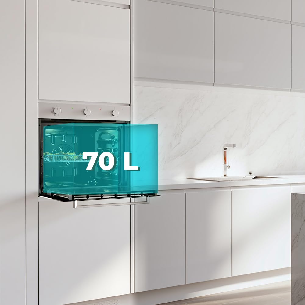 Cecotec Four intégrable multifonctions Bolero Hexa M236000 Inox Time A.Four multifonctions Capacité de 70 L, 6 fonctions, classe A, 2800 W - 3