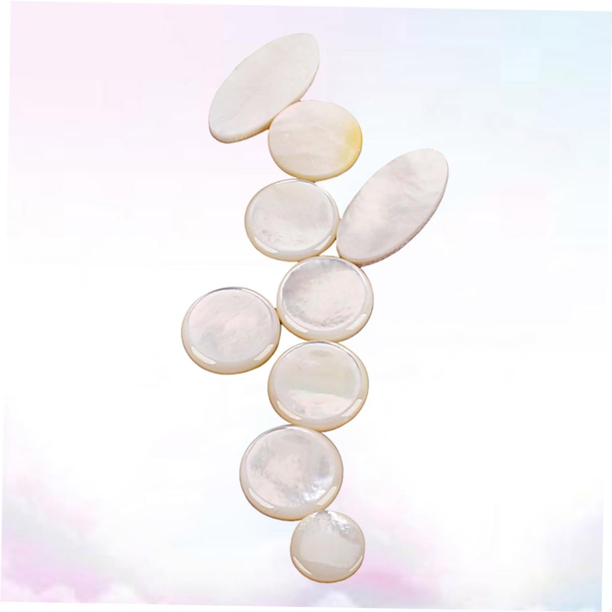 HANABASS 9Pcs Sax Key Button Inlays Set White Shell Accessories for Alto Tenor Soprano Saxophones Lightweight Design with for Instrument Replacement and Decor