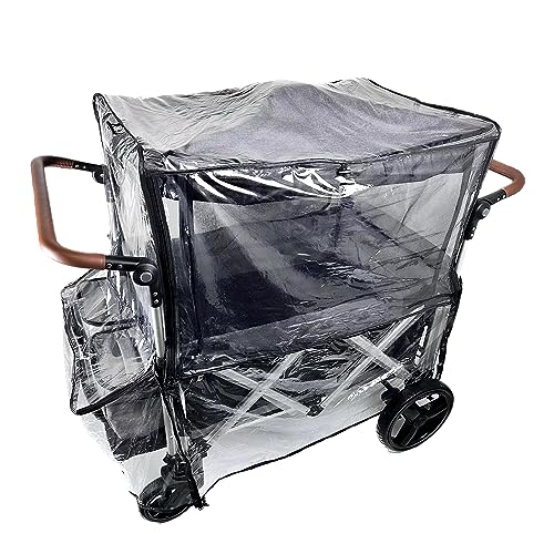 Big Size Rain Cover for Stroller, Mosquito Net for Trolley Cart, 2in1 Big Cover with Window for Picnic Camping Wagon Stroller Waterproof Windproof Accessories (Cart Not Included)