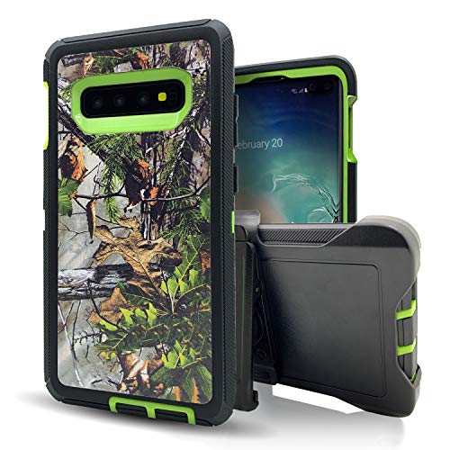 Samsung Galaxy S10e Case,Vodico Heavy Duty Protection Camo Defender Non Slip Secure Grip Shockproof High Impact Resistant TPU Cushion Frame Cover with Belt Clip Holster&Kickstand (Forest Green)