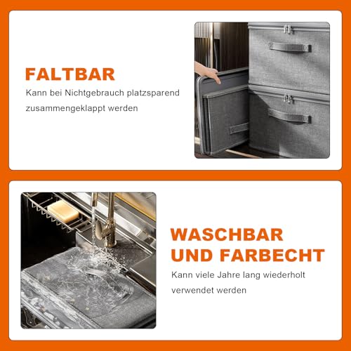 ATSGJLZN Abschließbare Box,Kisten Aufbewahrung mit Deckel,Aufbewahrungsbox mit Deckel Stoff,Verschließbare Box Abschließbar mit Reißverschluss und Schloss(30 * 20 * 14CM)