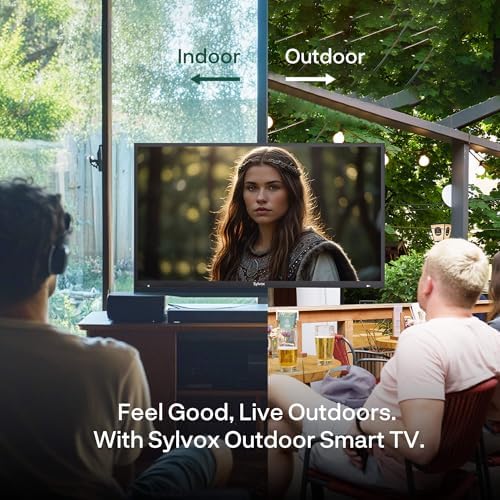 SYLVOX New 75” Outdoor Smart QLED TV, Superior Waterproof Performance, Upgraded Matte Finish for Enhanced Anti-Glare Effect, Full Metal, Dolby Atoms, 1000nits, Partial Sun Deck Pro QLED 2.0+ Series - Size : 75'' - Style : PoolProQLED+ Product Image