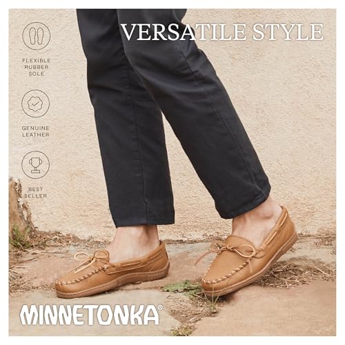 Minnetonka Herren Moosehide Classic Mocassins, Schwarz, 43 1/3 EU