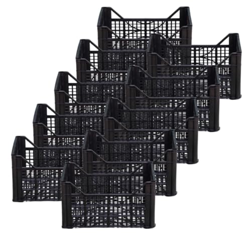 Cassetta in plastica per frutta e verdura, cesti agricoli, impilabile, sovrapponibile, raccolta di frutta e verdura, strumenti per l'agricoltura, 30x40x20cm (10, GAE)