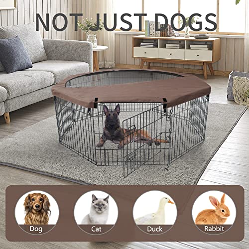 NEZUC Cercadinho Dobrável de Metal Prateado para Exercícios para Cães Cercadinho para Cães Caixa par