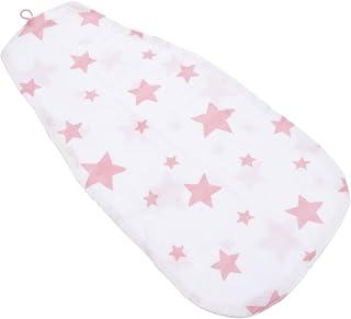 4-Layer Double-Sided Cotton Muslin Sweat Absorbent Burp Cloth for Babies, Pink Star Print Back Sweat Towel, Gentle Comfort Towel 45x21cm Suitable for Newborns