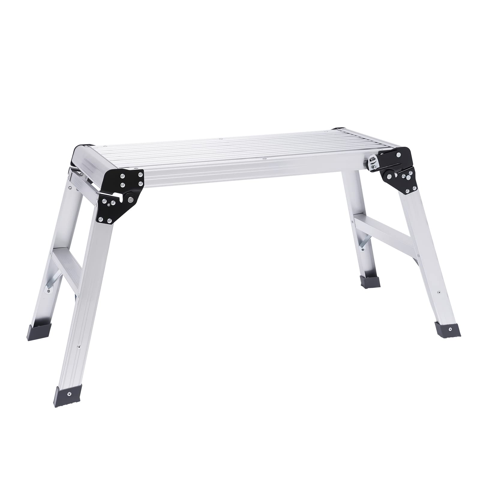 Piattaforma di lavoro in alluminio con piattaforma di lavoro, panca pieghevole fino a 150 posti, per casa, ufficio, officina, garage, 76 x 30 cm, argento