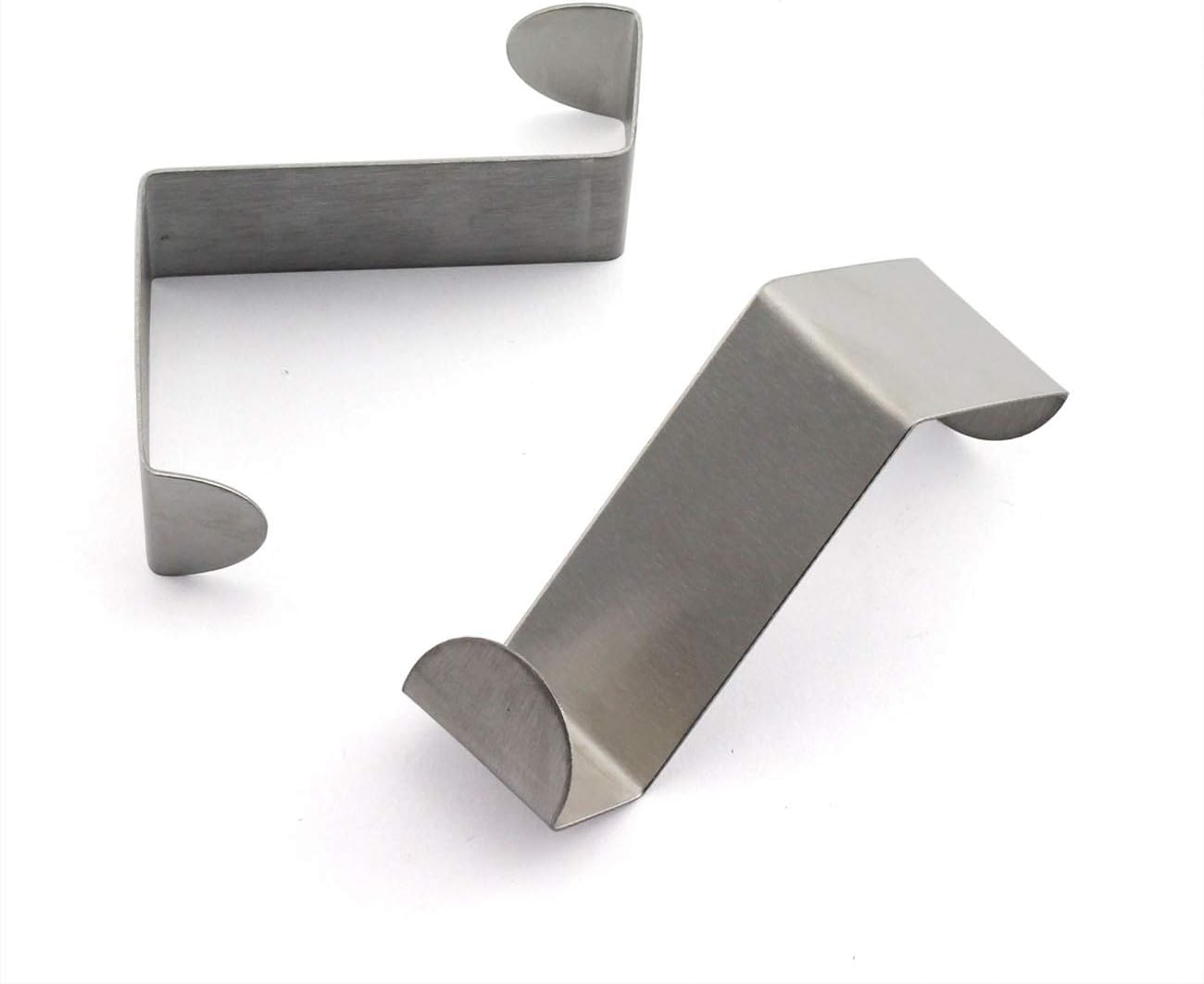 JCBIZ 2 Pack Over The Door Hooks Stainless Steel Seamless Nail-Free Bathroom Kitchen Z Shape Back Door Hook Rack Hanger Organizer Silver (Fit for Thickness: Less Than 1.8cm/4cm)