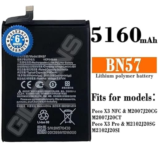 Image of Original BN57 Battery for Redmi Poco X3 NFC /M2007J20CG / M200J20CT /M2102J20S1 / M2102J20SG Battery with 6 Month Warranty** (EE99)
