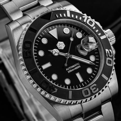 San Martin Men Watch SN0017FW, 40 mm 20 Bar Diver Watch ST2130 Automatic Mechanical Luxury Diving Waterproof Wrist Watch - 2