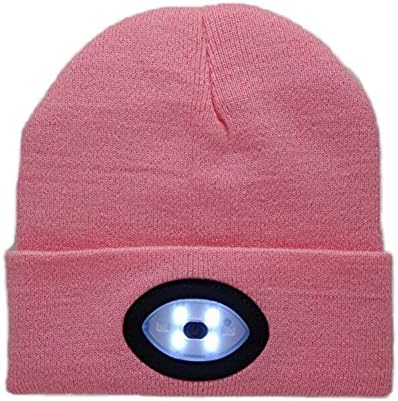 Bright LED Headlamp, USB Rechargeable Unisex 6 LED Knitted Warm Beanie Hat Cap Hands Free Headlamp Flashlight Cap Hunting,Camping,Grilling,Running