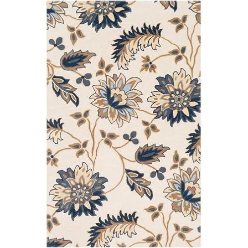 Image of 4x6 Ft Wool Tufted Rug - Compact Handcrafted Carpet for Small Living Rooms, Bedrooms & Study Areas
