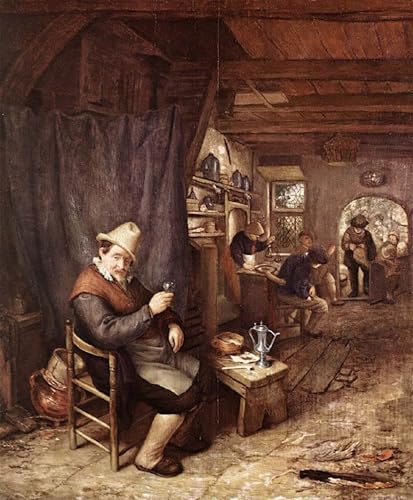 Toile murale abstraite le Buveur d'Adriaen Van Ostade affiche impression prints décoration
