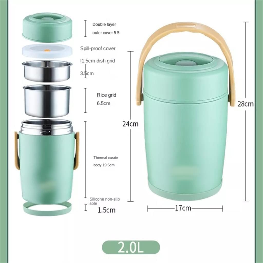 Portable Large Capacity Lunch Box Vacuum Insulated Food Storage Container Stainless Steel