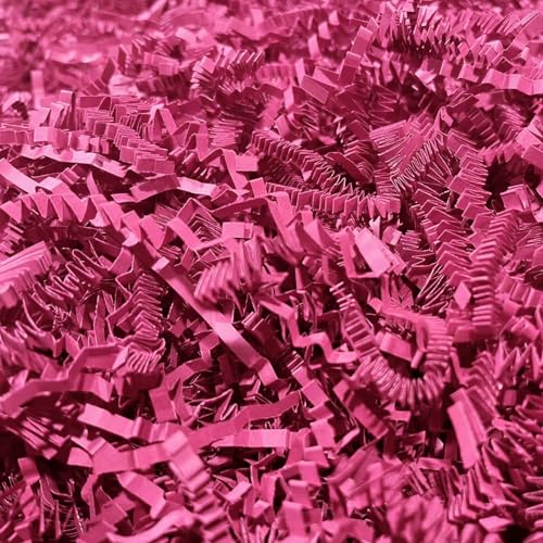 Image of 10 LB Fuschia Crinkle Cut Paper Shred Filler Great for Gift Wrapping, Fuschia Basket Fillers, Birthday, Gift Wrapping, Anniversary, Valentine's Day Christmas Party Decor Filling Supplies