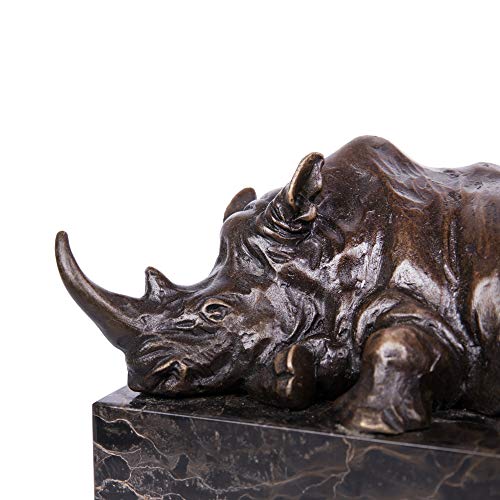 Toperkin Tpal-272 Rhinoceros Statue African Rhino Collectible Figurine, 5 Inch, Bronze #TOP5