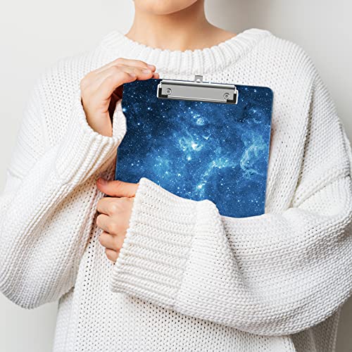 Image of Plastic A4 Clipboards, Clip Board Stardard Letter Size 9 x 12.5 in | Office Decorative for Students Women Men and Kids,Blue Starry Sky