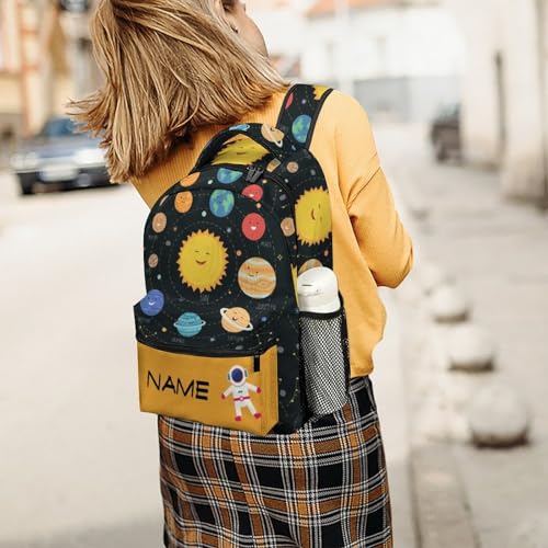Custom Galaxy Planet Sun Astronaut Kid Backpack Personalized Kid's Name Text Children School Bag Customized Bookbag Backpack for Boys Girls Student 6