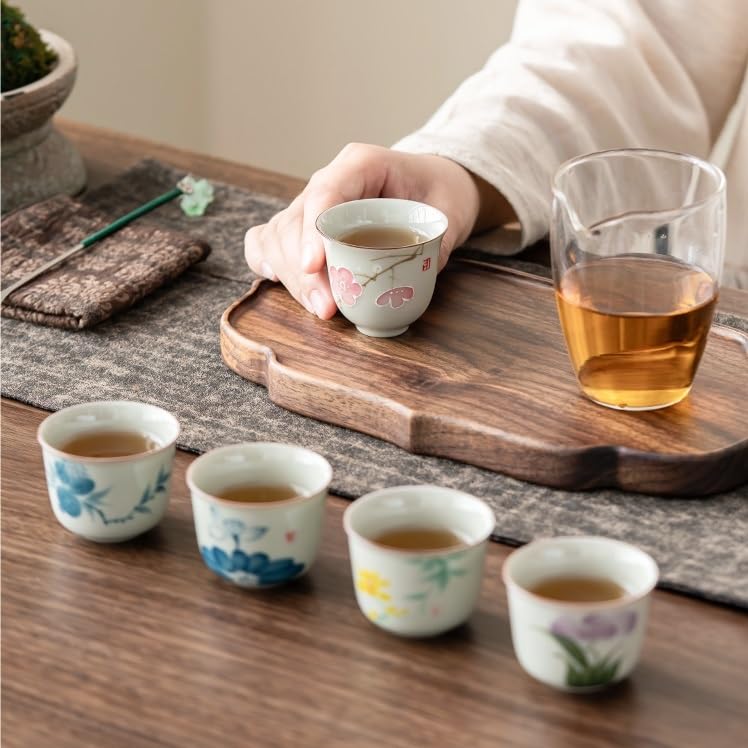 Filiżanka do herbaty Chiński kubek do herbaty, podróżny kubek do kawy, ręcznie malowany kubek do herbaty, kolor emaliowany ceramiczny kubek do herbaty, zestaw chińskich filiżanek do herbaty