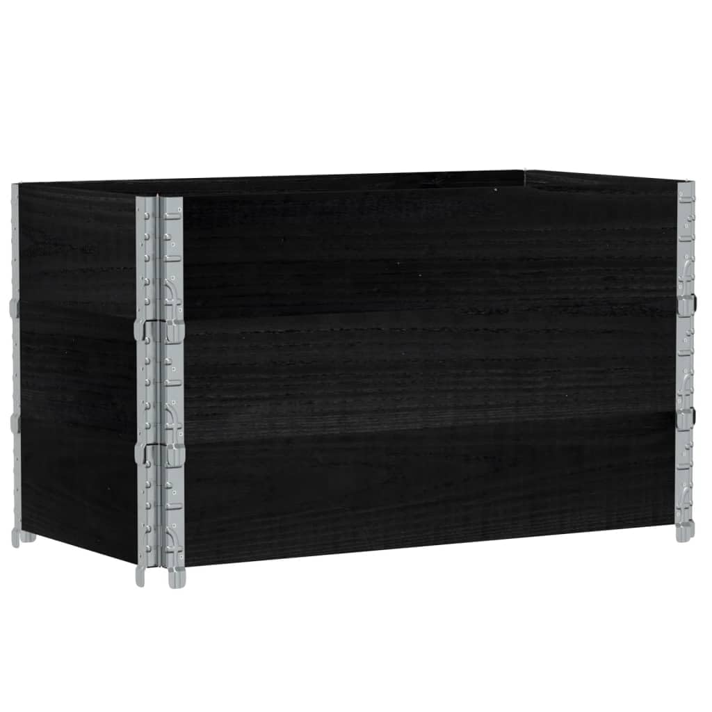 Czarna donica ogrodowa 100 x 50 cm z litego drewna, skrzynka na rośliny zewnętrzne, pionowy ogród na balkon i do ogrodu, podwyższony, mini ogród na sadzonki, pionowy ogród od