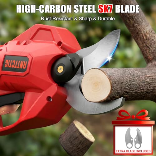 Image of Upgraded Electric Pruning Shears, Big 2.56'' Cutting Diameter Cordless Pruner for Gardening with Dual 2.0AH Batteries & Replacement Blades, Branch Cutter for Tree & Flower Trimming(XH30A)