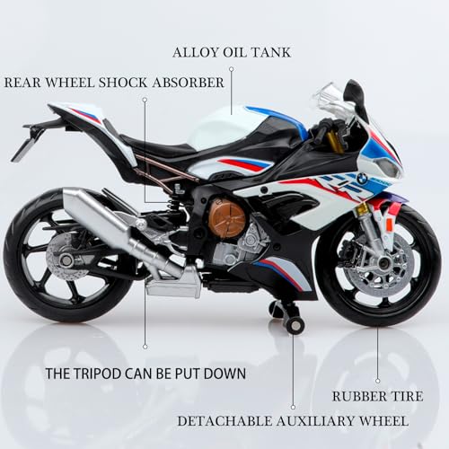 TOKAXI 1/12 Maßstab BMW S1000R Diecast Spielzeugmotorräder, BMW Motorradmodell, BMW Motorrad-Spielzeug Geschenke für Jungen und Mädchen