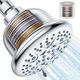 PALAS Filtered Shower Head, High Pressure Shower Head with 22 Stage Filter for Hard Water, 7 Modes Rain Showerhead for Hair & Skin, Easy Install, Remove Chlorine and Heavy Metals (Chrome)