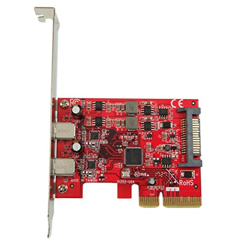 image for Ableconn PU31-2C-2 USB 3.1 Gen 2 (10 Gbps) 2-Port Type-C PCI Express (