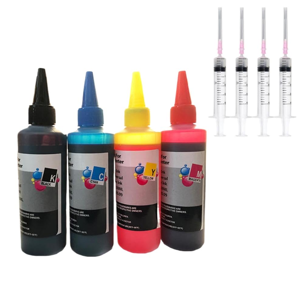 Kit de Recharge d'encre Universelle 100 ML pour imprimantes à Jet d'encre compatibles CISS(1BK 1C 1Y 1M)