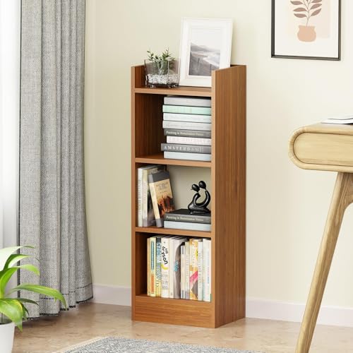 Lukzer 3 Layer Engineered Wood Multipurpose Rack Bookshelf Storage Organizer Stand (MR-010/Oak Brown/80x33x22cm)
