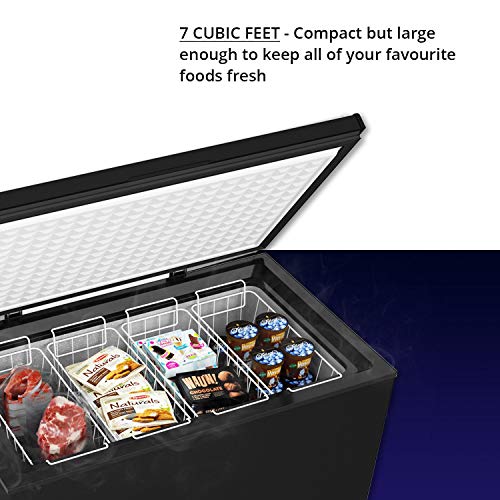 Northair Chest Freezer - 7 Cu Ft with 4 Removable Baskets - Reach In Freezer Chest - Quiet Compact Freezer - 7 Temperature Settings - Black - Thumbnail 6