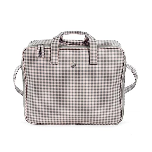 Pasito a pasito. Maleta de Clínica Together. Bolsa de Maternidad Útil para Llevar al Hospital o Clínica. Organizador Fabricado en Polipiel. Color Rosa/Gris