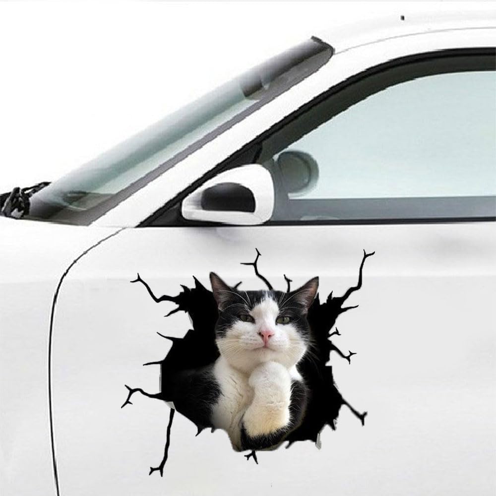 Funny Tuxedo Cat Window Car Sticker,11.8x11.8in 3D Vinyl Waterproof Pet Auto Decals,for Wall Laptop Car Window Truck Bumper Refrigerator - Image 5