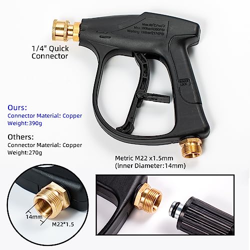YUET 1/4" Quick Release Snow Foam Lance Foam Gun - Image 2