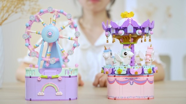 R HOME STORE Music Box Building Toys, Rotating Ferris Wheel DIY