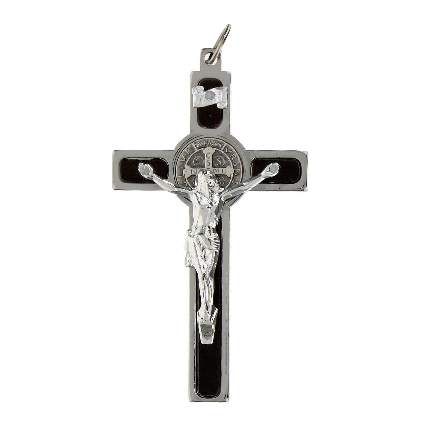 Holyart Croce San Benedetto Pendente Oro e Diamante, 4 X 2 cm (1.58 x 0.79 INC