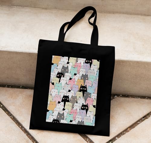 Image of TrendoPrint Canvas Tote Bags for Women with Zip, College Bag for Girls, 100% Organic Cotton Tote Bag for Shopping, Travel & Beach