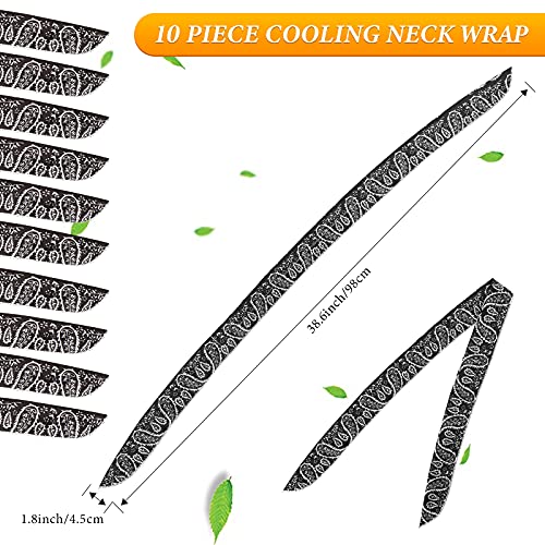 SATINIOR 10 Pcs Cooling Neck Wraps Cooler Ice Wrap Scarf Bandanas Ice Cool Scarf for Women Men Hot Weather Summer Outdoor3